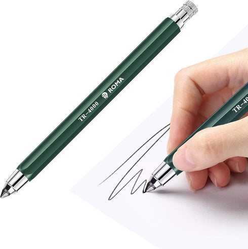 Oasis-X 4.0mm Mechanical Pencil Lead Holder with Clip, Built-in Sharpener, Automatic Graphite Pencil for Draft Drawing