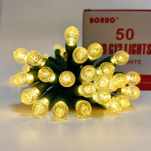 Battery Operated Christmas Lights, 16FT 50 LED G12 String Light with Remote Timer for Indoor Outdoor Decor