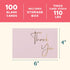 Set 100 Pack 4x6 Set VNS Creations Gold Foil Thank You Cards With Envelopes Bulk & Stickers - Blank Thank You Notes Box