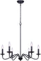 Paige 6-Light Chain Chandelier - Black Finish, 60W Type C, 26" W