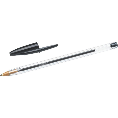 BIC Cristal Ballpoint Pen, Black, Pack of 4, Comfortable Medium Point (1.0 mm) Super-Durable Pens