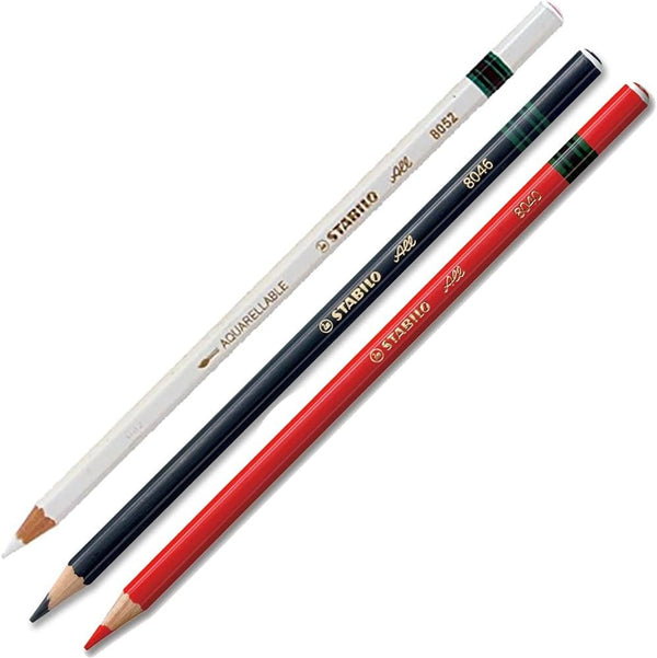 Stabilo-All 3x Pencils, Black-Red-White