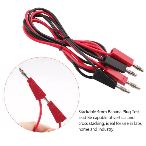Multimeter Leads, Electrical Test Lead Kit: Banana to Alligator Clips, Plugs, and Mini Hooks Set (3 Pair)