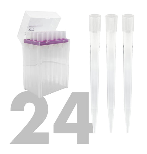 10mL Universal Racked Laboratory Pipette Tips, Sterile Dnase/Rnase Free, Pyrogen Safe, 24 Tips