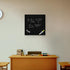 Glass Dry Erase Board, Black Surface, Frameless Magnetic, 16" x 16", for Office, Home, School with Marker