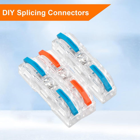 100PCS Inline Wire Connectors, 1 to 1 Electrical Lever Wire Connectors for Quick Wiring 28-12 AWG Reusable
