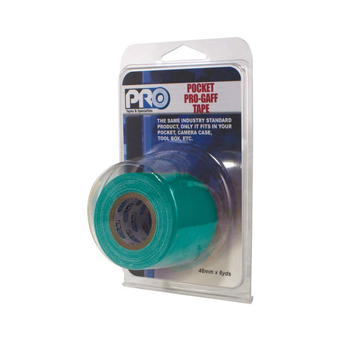 Pro Tapes Pocket Gaff Tape, 2 inch (48mm) x 6 Yards, Teal Matte, Pocket Size, Made in The USA