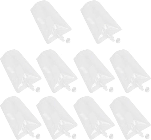 DOITOOL 50 Pcs 500Ml Transparent Plastic Beverage Flasks with Spout Seal Bags