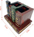 Pen Holder for Desk, Decorative Resin Pencil Organizer Caddy with Antique Library Books Design for Office Supplies