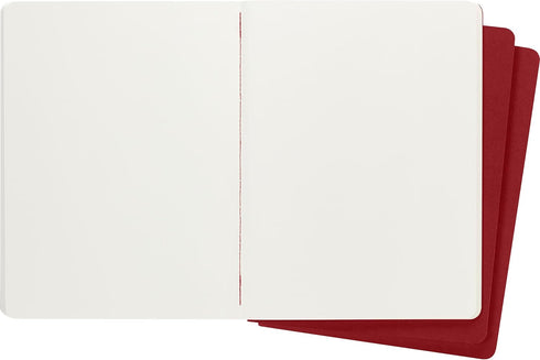 Moleskine Cahier Journal, Soft Cover, XL (7.5" x 9.5") Plain/Blank, Cranberry Red, 120 Pages (Set of 3)