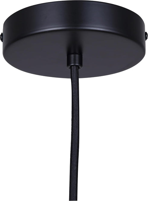1-Light Canarm Jack Pendant Light, Matte Black with Gray Cement Shade, Contemporary Industrial Lighting for Kitchen