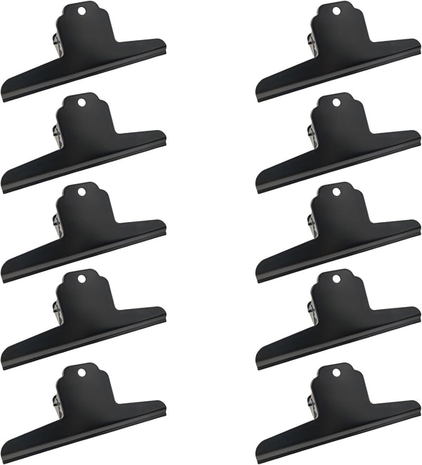 Large Metal Bulldog Clips, 10 PCS Large Binder Clips for Food Bags, Work, Art, Office