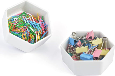 Resin Paper Clip Holder, Paperclips Dispenser for Home Office School, 2 Pack Binder Clip Holder for Desk Accessories