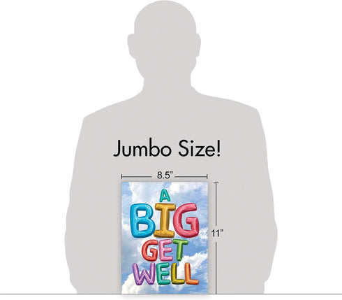 Jumbo Get Well Greeting Card by NobleWorks (8.5 x 11 Inch) - Beautiful Feel Better Soon Group Notecard J5651HGWG