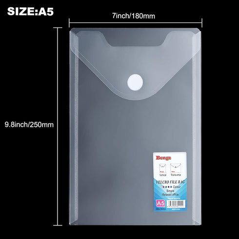 CYEAH 48 Pack Plastic Envelopes, 7 X 10" Clear Reusable Waterproof File Folders with Snap Button for School, Office