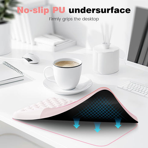 Ospelelf Ergonomic Solid Pink Mouse Pad with Wrist Support for Ultimate Comfort
