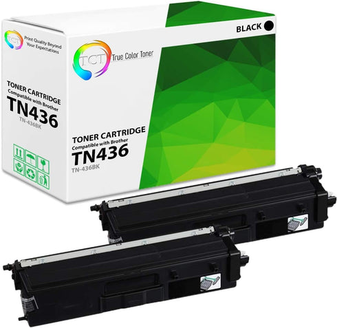 TCT Premium Compatible Toner Cartridge Replacement for Brother TN-436, Black Super High Yield, 2 Pack