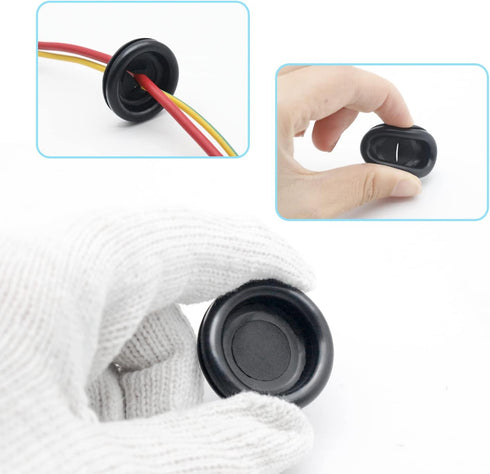 188 Grommet Vrupin Pieces Rubber Kit Rubber Plugs for Round Holes, Wiring, Electrical, Plumbing, and More
