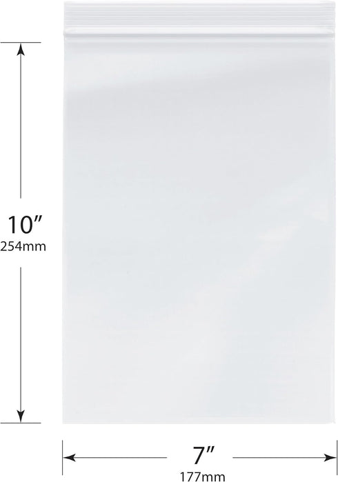 Plymor 7" x 10" (Pack of 100), 2 Mil Zipper Reclosable Plastic Bags by Plymor