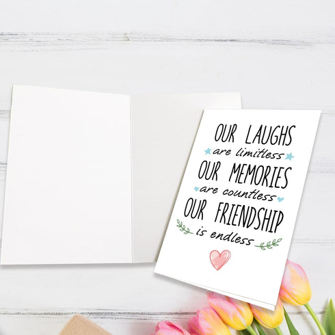 CTVSPC Cute Forever Friendship Card for Her Bestie Women Female Sister Best Friends BBF, Sweet Friendiversary Card