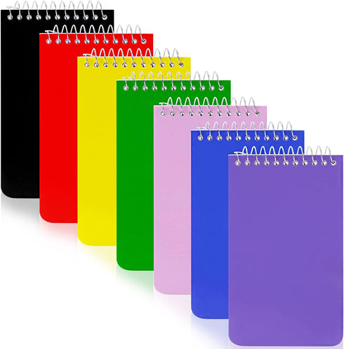 Small Notebooks, 3x5 Pocket Notebook, Spiral Notepads, 75 Sheets Per Notebook, 7 Colors, Mini Notepad, 7 Pack