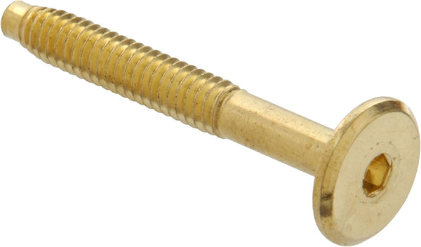 57125 1/4-20 x 1 1/4-Inch Connector Bolt Hex Drive (1 pack of 6),brass by The Hillman Group
