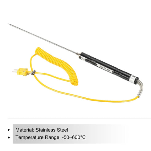 MECCANIXITY K Type Surface Thermocouple Temperature Probe Sensor, Stainless Steel -58 to 1112°F