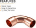 5/16 Inch Copper Pipe Fitting 90 Degree Elbow Adapter, 5 Pack for Water Pipe System, Copper Tone