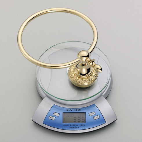 Leyden Polished Gold Towel Ring, Round Wall Mounted Bathroom Hand Towel Holder