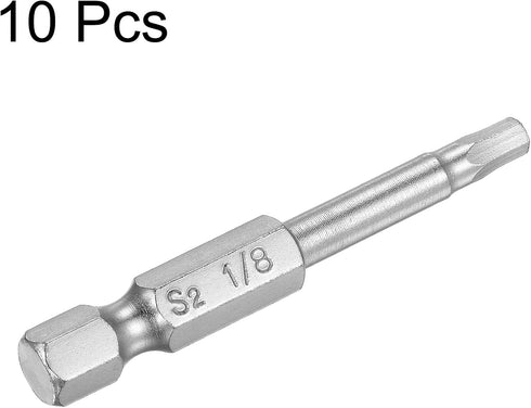uxcell 1/8" Magnetic Hex Head Screwdriver Bit, 10 Pcs S2 Steel Power Tool, 1/4" Hex Shank, 2" Length