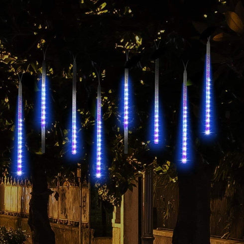12 Inch 8 Weepong Meteor Shower Lights Outdoor Christmas Lights UL Certified Falling Rain Drop Snowfall Icicle