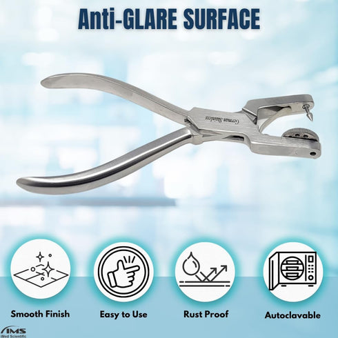 Ainsworth Rubber Dam Punch Pliers Endodontic Clamps Dental Surgical Instruments (6.5" Long)