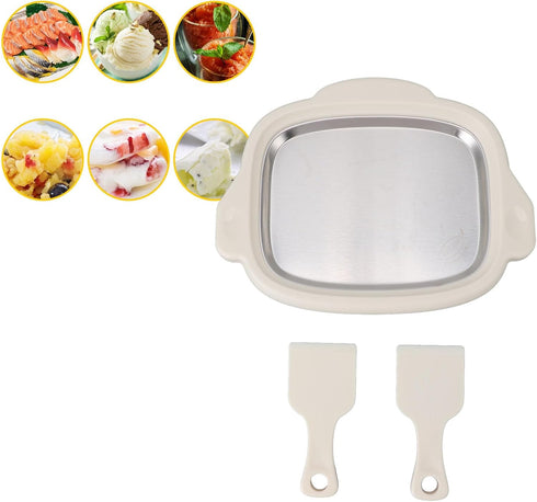 Depisuta 2 Frozen Instant Ice Cream Maker, Rolled Ice Cream Maker with Shovels, Stainless Steel Ice Cream Roll Machine