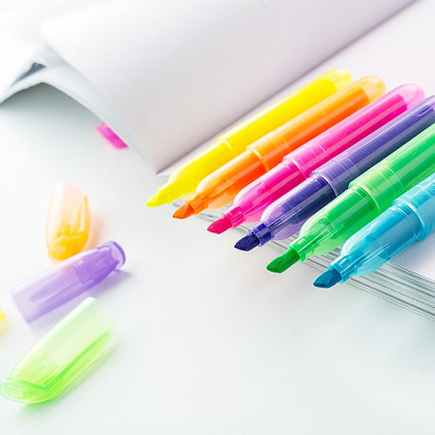 YYaaloa 12pcs Mini Highlighters, Quick Dry Chisel Tip Markers