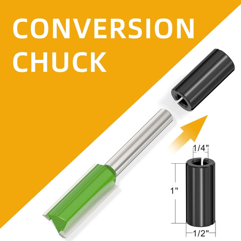 7PCS Set 1/4 Inch Set, 1/8", 5/32", 3/16", 1/4", 5/16", 3/8", 15/32" Straight Cut Router Bits Shank Straight Dado