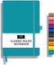 RICCO BELLO Lined Journal Notebook, Faux Leather Hardcover, College Ruled, 96 Sheets, 5.7 x 8.4-Inches (Teal)
