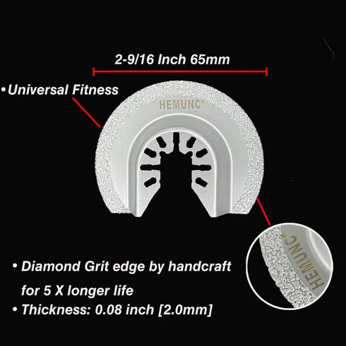 6Pcs Diamond Oscillating Tool Blades, Multi Tool Mortar Cutting Saw Blades for Grout Removal and Soft Tile Cutting