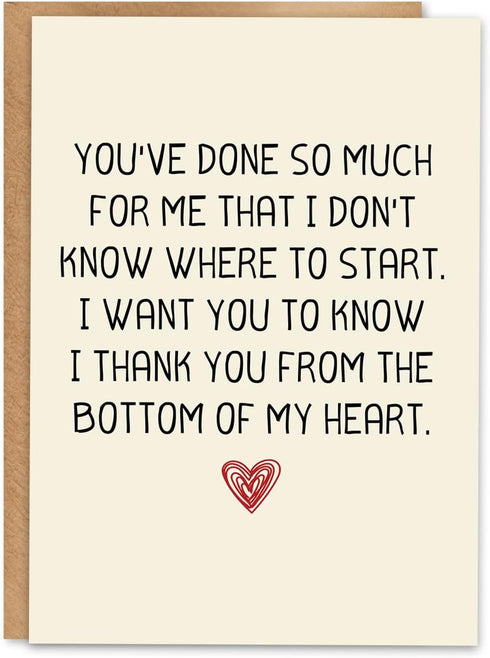 ATTLVV Thank You Card, Appreciation Card, Heartfelt Thank You Gift with Kraft Envelope