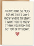 ATTLVV Thank You Card, Appreciation Card, Heartfelt Thank You Gift with Kraft Envelope