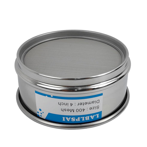 400 Mesh Lab Sieves, 4" Diameter, 304 Stainless Steel Wire Cloth Test Sieve for Industrial Laboratory