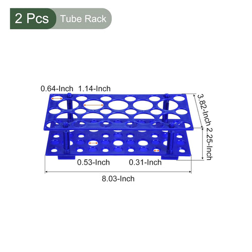 YOKIVE 2Pcs Tube Rack, Polypropylene Test Tube Rack Holder | Great for 50ml, 15ml, 10ml Lab Test Tube(Blue, 28-Sockets)