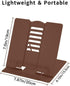 MSDADA Desk Book Stand Metal Reading Rest Book Holder Adjustable Cookbook Documents Holder Portable Sturdy Bookstands for Recipes Textbooks Tablet Music Books with Page Clips (Brown) by MSDADA