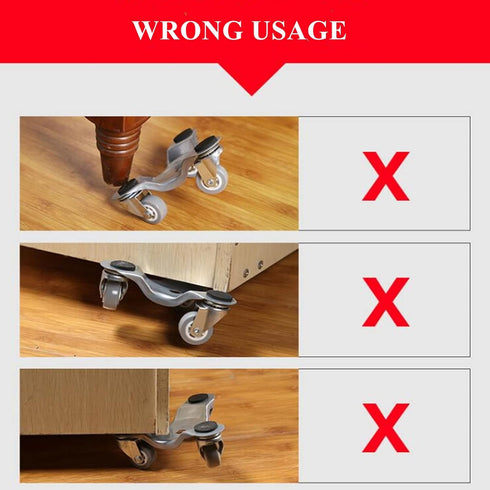 4 Pack 200 lbs 3 6 Inch Yopay Steel Tri-Dolly, Load Capacity Wheel Mover s Dolly for Moving Cabinet, Furniture