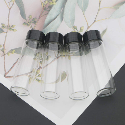 15ml Transparent Glass Sample Bottle with Screw Cap, Pack of 8 Small Liquid Bottles