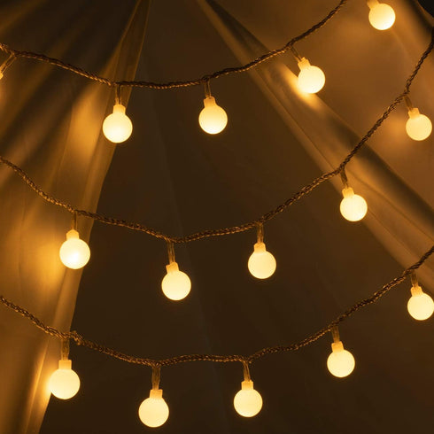 AWQ 100 49 8 LED FT Globe Ball String Lights Fairy String Lights Plug in with Remote Modes Extendable for Indoor
