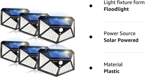 Merece Light 6 Pack, 100LED/3 270 IP65 VINHMOR Solar Lights Outdoor Modes Lighting Angle Motion Sensor Security Lights