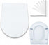 MinSha 17 14 inches, D-shaped/U-shaped toilet seat, x soft close silent cover, heavy-duty PP material, quick release
