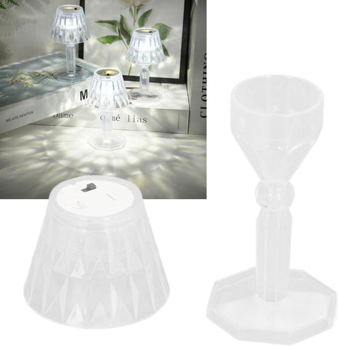 Walfront Crystal Table Lamp, Bedside Lamp, Bedside Night Light, Plastic Pretty Effects for Bedroom Home