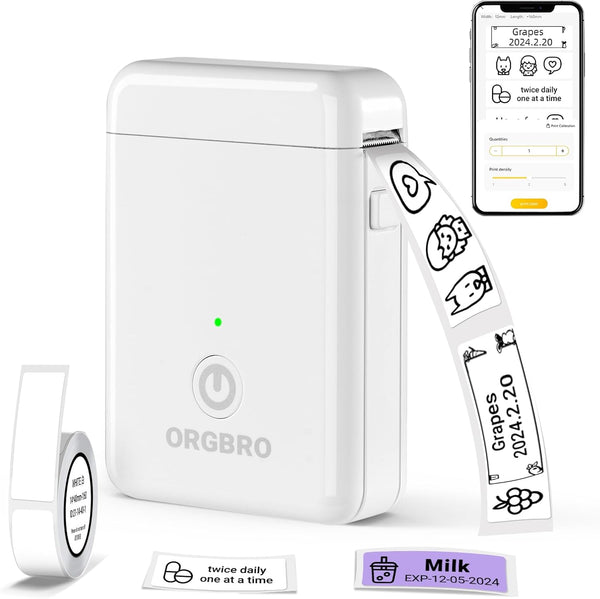 Label Maker Machine with Tape, X1 Portable Bluetooth Mini Label Printer for Organizing Storage, Rechargeable Thermal