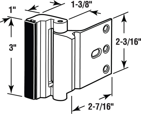 11126 3 Pack) Prime-Line U Door Reinforcement Lock Add Extra, High Security to your Home and Prevent Unauthorized Entry